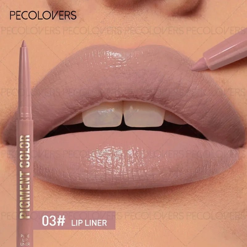 Multi - Color Solid Lip Liner — Charming Full Lip Contour Pencil in 6 Shades Non - Drying Formula - Mzunye