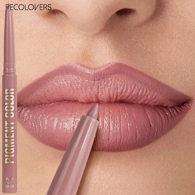 Multi - Color Solid Lip Liner — Charming Full Lip Contour Pencil in 6 Shades Non - Drying Formula - Mzunye