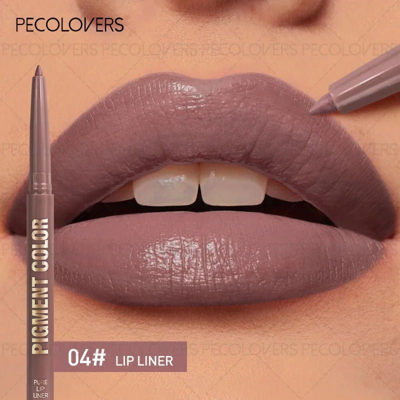 Multi - Color Solid Lip Liner — Charming Full Lip Contour Pencil in 6 Shades Non - Drying Formula - Mzunye