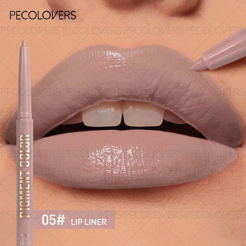 Multi - Color Solid Lip Liner — Charming Full Lip Contour Pencil in 6 Shades Non - Drying Formula - Mzunye