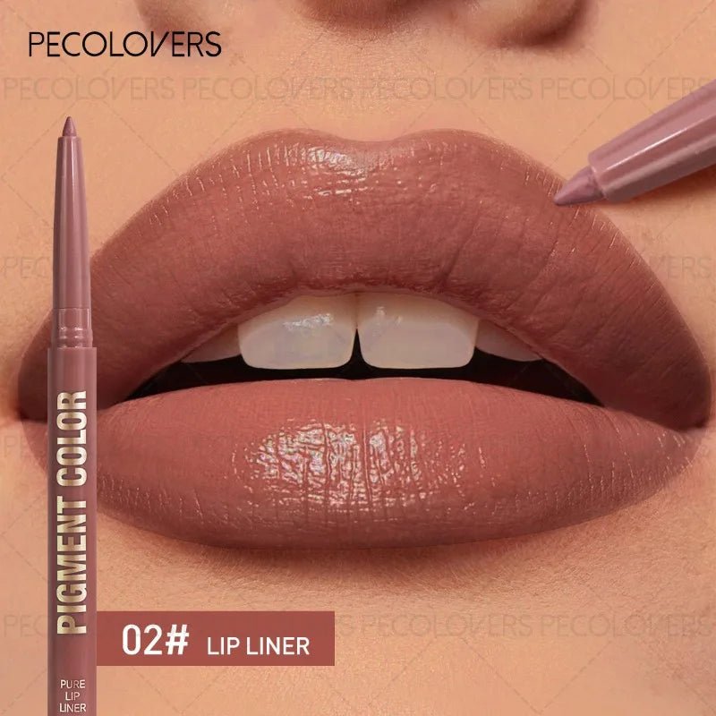 Multi - Color Solid Lip Liner — Charming Full Lip Contour Pencil in 6 Shades Non - Drying Formula - Mzunye