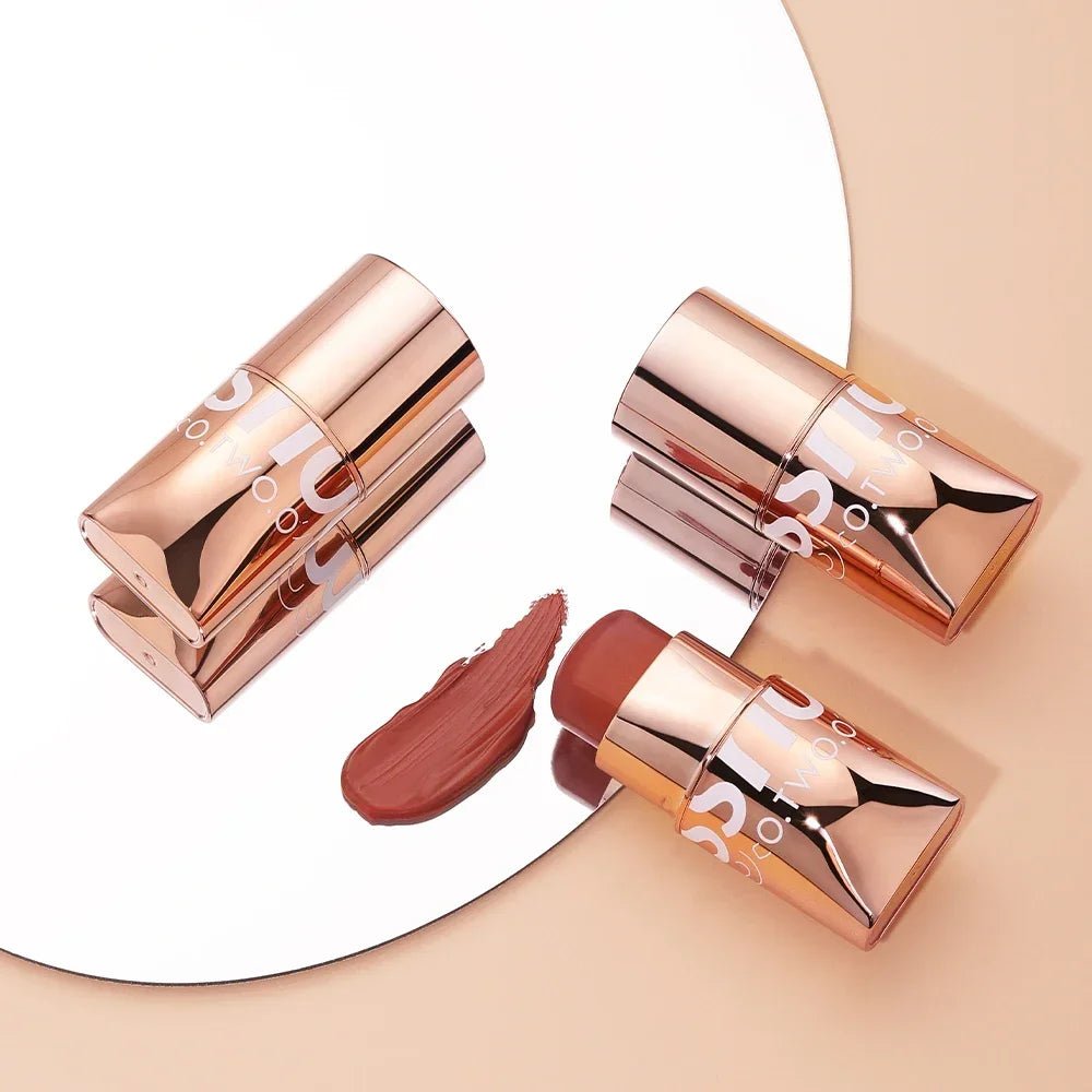 O.TWO.O 3 - in - 1 Cream Blush Stick — Lip, Cheek & Eye Colour, Waterproof Lightweight Multi - Use Makeup | 8 Shades - Mzunye