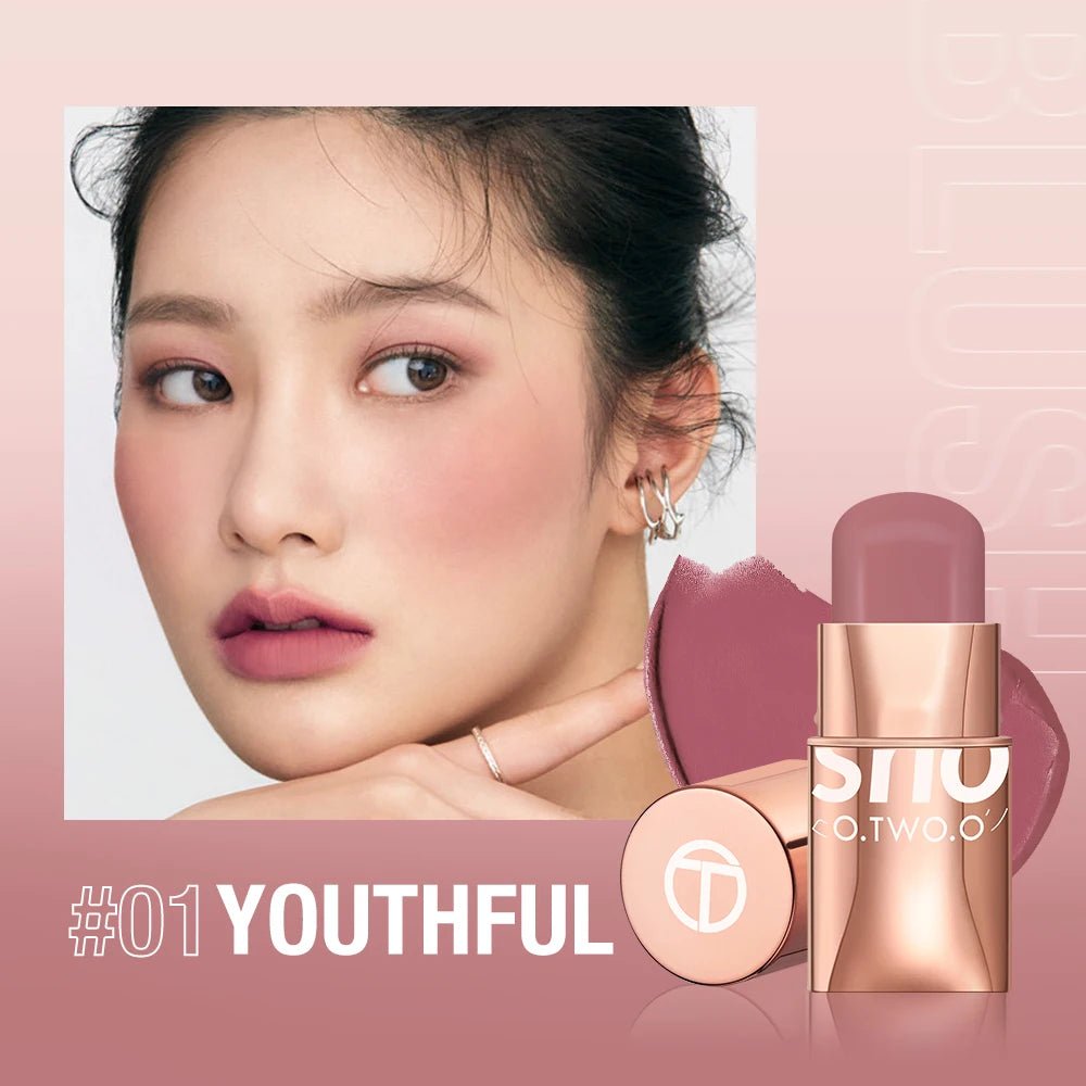O.TWO.O 3 - in - 1 Cream Blush Stick — Lip, Cheek & Eye Colour, Waterproof Lightweight Multi - Use Makeup | 8 Shades - Mzunye