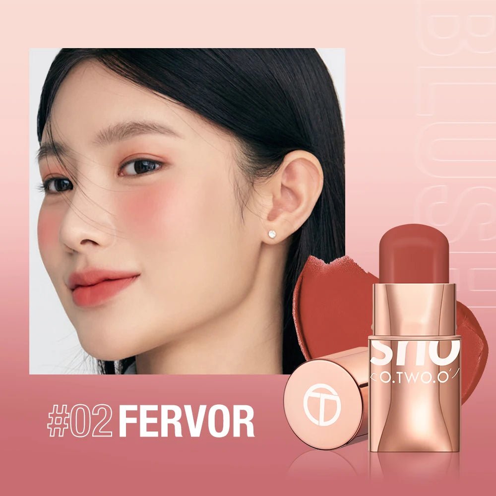 O.TWO.O 3 - in - 1 Cream Blush Stick — Lip, Cheek & Eye Colour, Waterproof Lightweight Multi - Use Makeup | 8 Shades - Mzunye