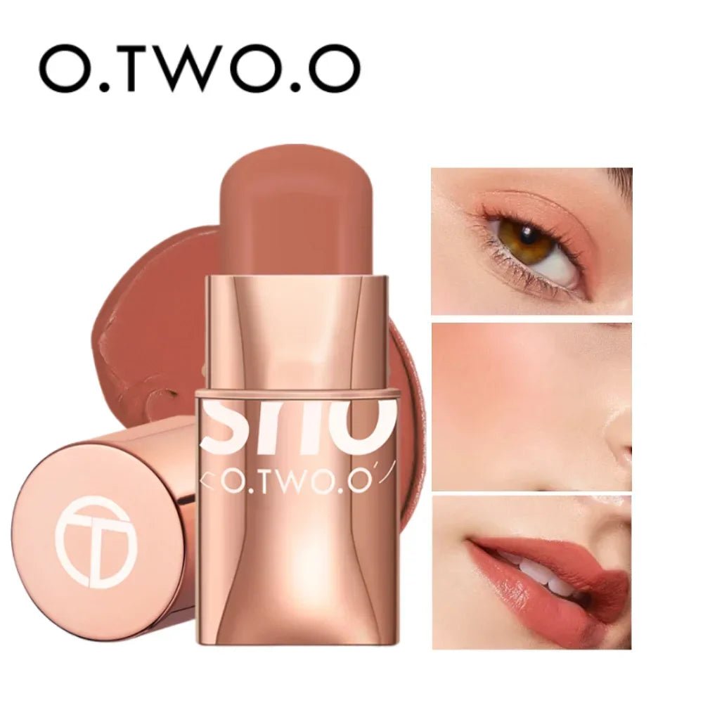 O.TWO.O 3 - in - 1 Cream Blush Stick — Lip, Cheek & Eye Colour, Waterproof Lightweight Multi - Use Makeup | 8 Shades - Mzunye