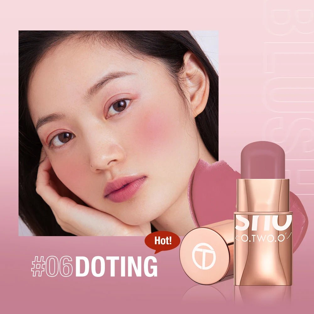 O.TWO.O 3 - in - 1 Cream Blush Stick — Lip, Cheek & Eye Colour, Waterproof Lightweight Multi - Use Makeup | 8 Shades - Mzunye
