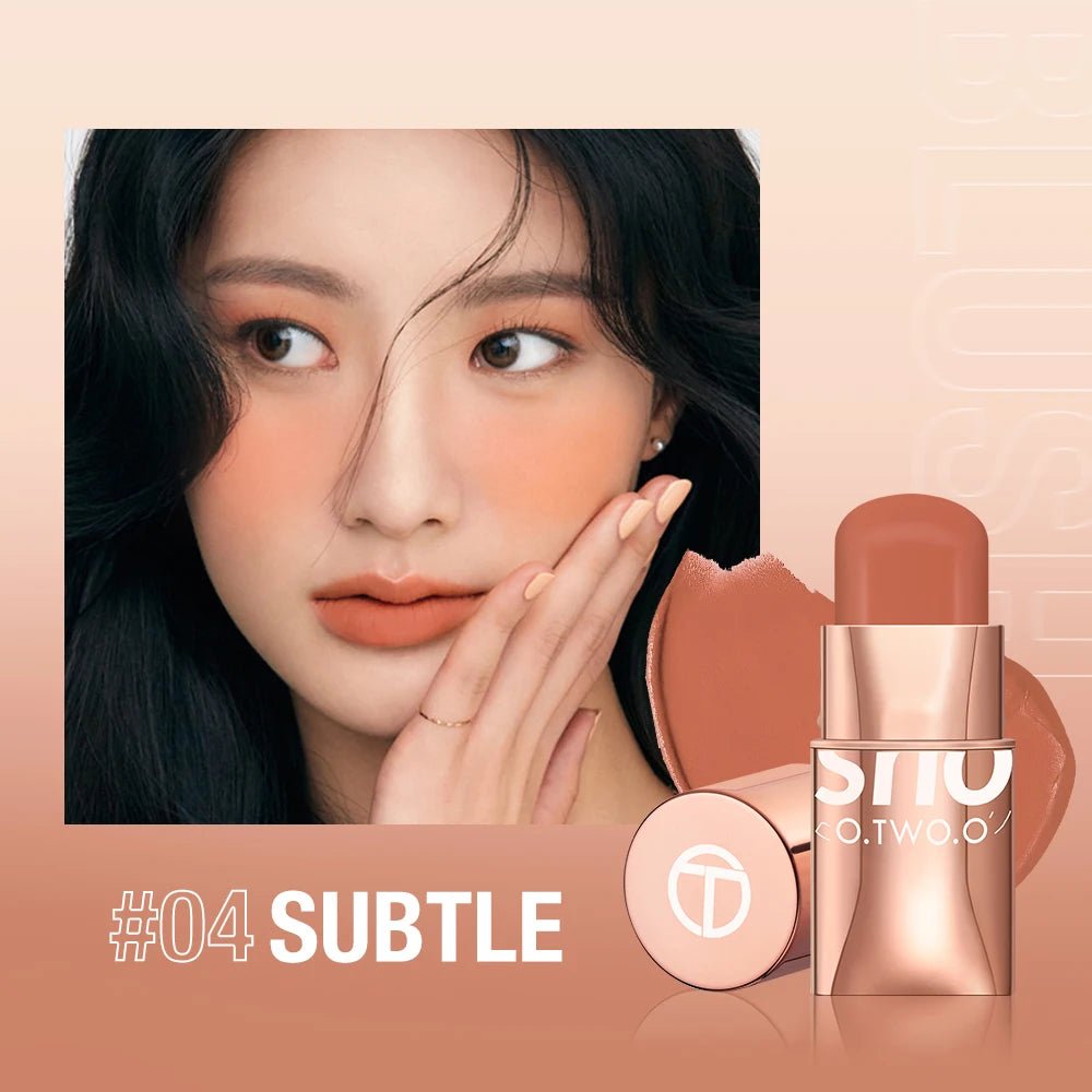 O.TWO.O 3 - in - 1 Cream Blush Stick — Lip, Cheek & Eye Colour, Waterproof Lightweight Multi - Use Makeup | 8 Shades - Mzunye