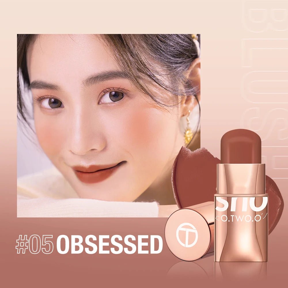 O.TWO.O 3 - in - 1 Cream Blush Stick — Lip, Cheek & Eye Colour, Waterproof Lightweight Multi - Use Makeup | 8 Shades - Mzunye