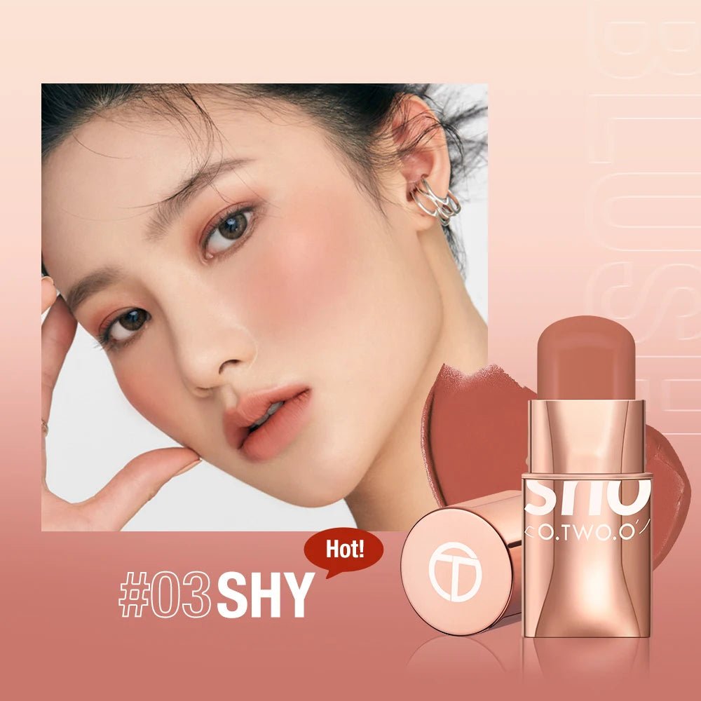O.TWO.O 3 - in - 1 Cream Blush Stick — Lip, Cheek & Eye Colour, Waterproof Lightweight Multi - Use Makeup | 8 Shades - Mzunye