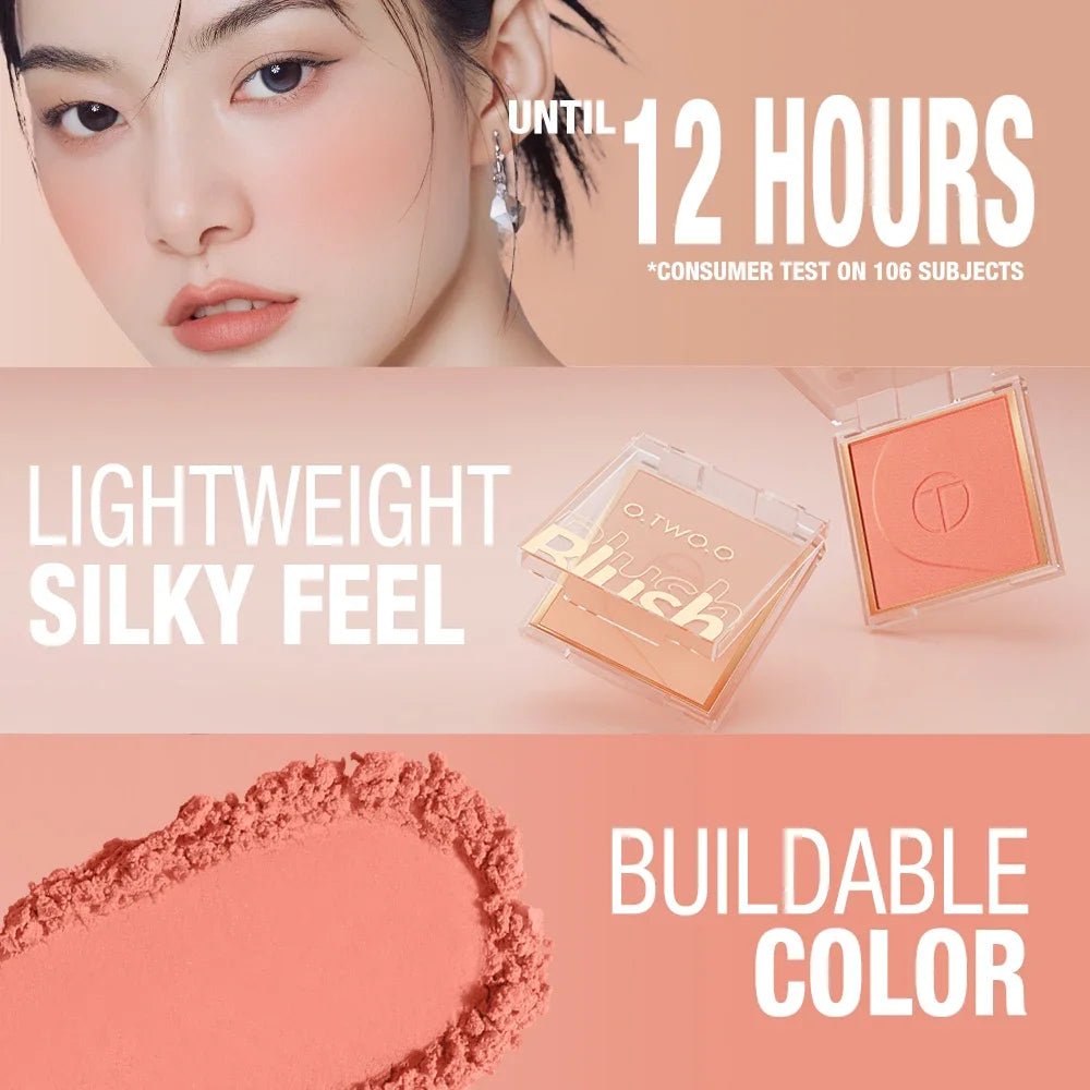O.TWO.O 6 - Shade Blush Palette — Soft Mineral Powder, Natural Cheek Colour & Contour | Matte Finish - Mzunye