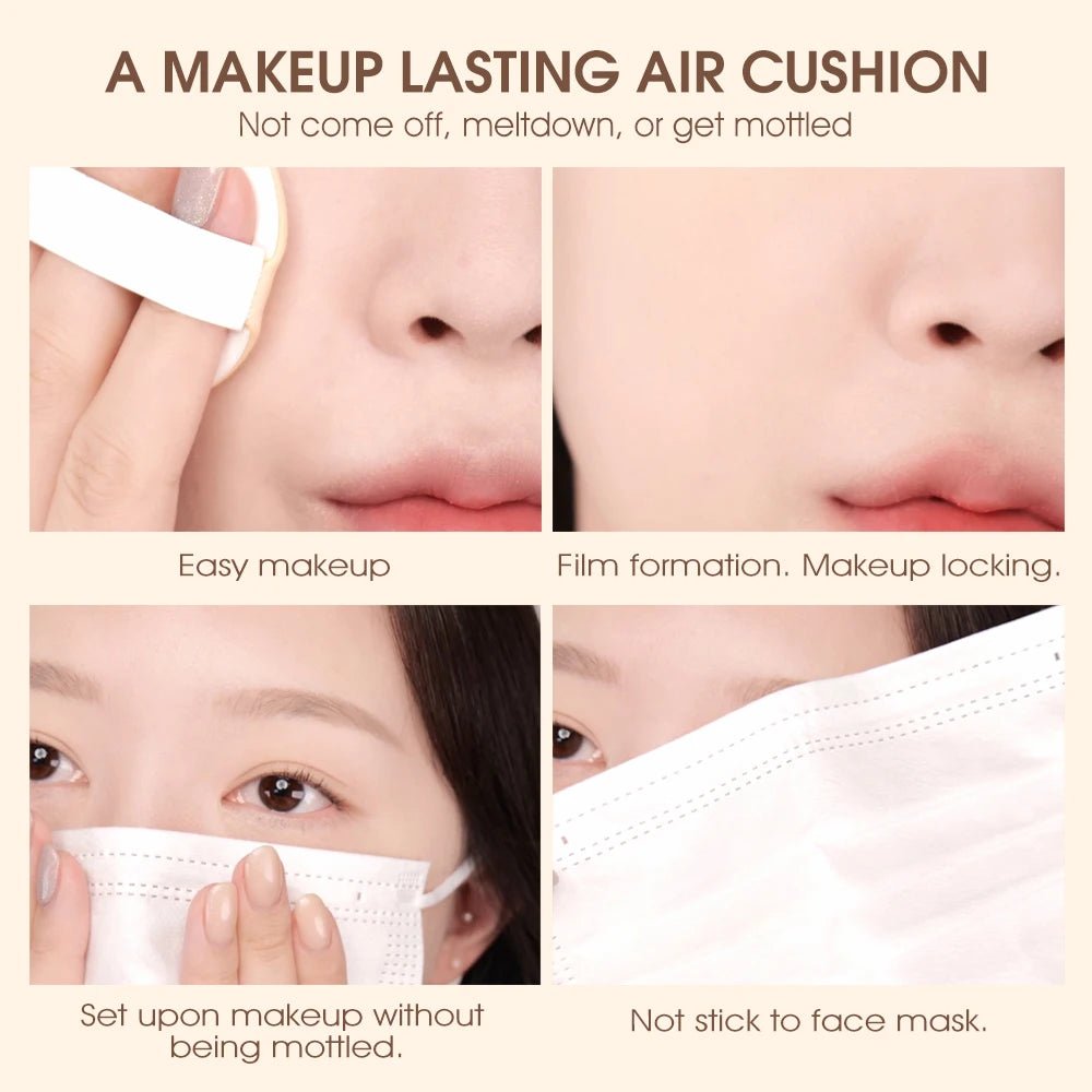 O.TWO.O Air Cushion Foundation — Full Coverage BB Cream, Breathable, Waterproof, Oil - Control | 3 Shades - Mzunye
