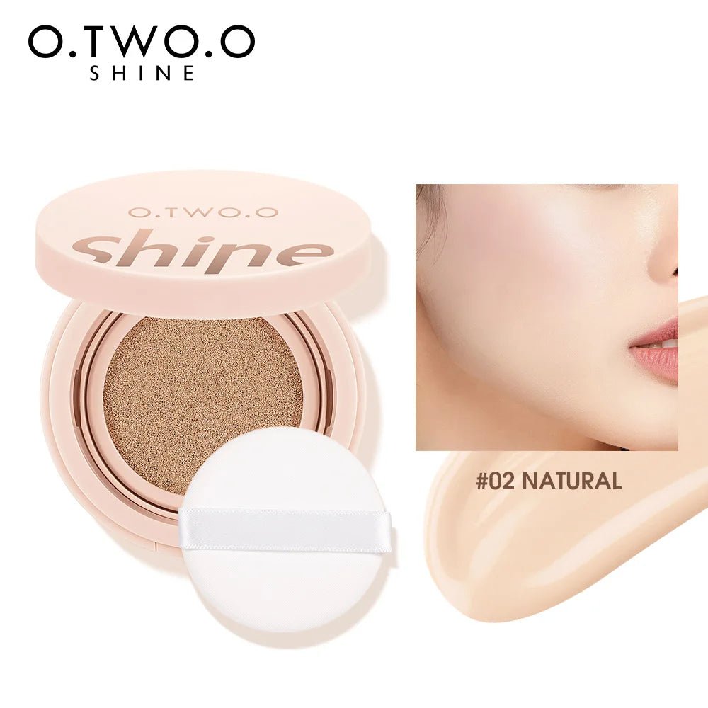 O.TWO.O Air Cushion Foundation — Full Coverage BB Cream, Breathable, Waterproof, Oil - Control | 3 Shades - Mzunye