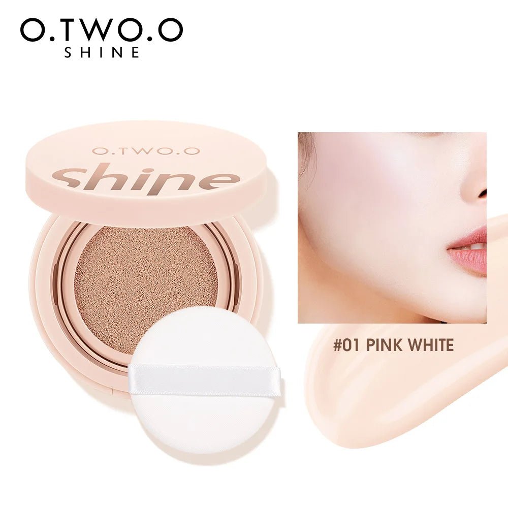O.TWO.O Air Cushion Foundation — Full Coverage BB Cream, Breathable, Waterproof, Oil - Control | 3 Shades - Mzunye