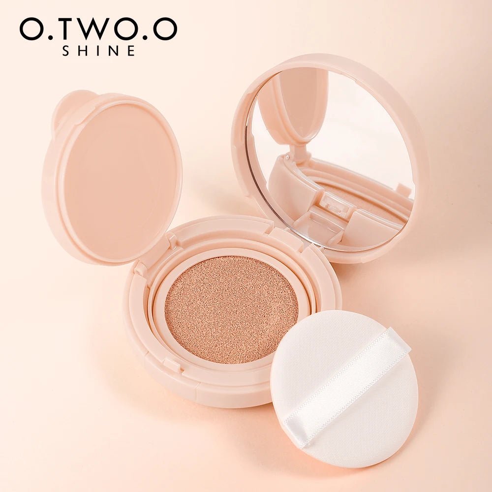 O.TWO.O Air Cushion Foundation — Full Coverage BB Cream, Breathable, Waterproof, Oil - Control | 3 Shades - Mzunye