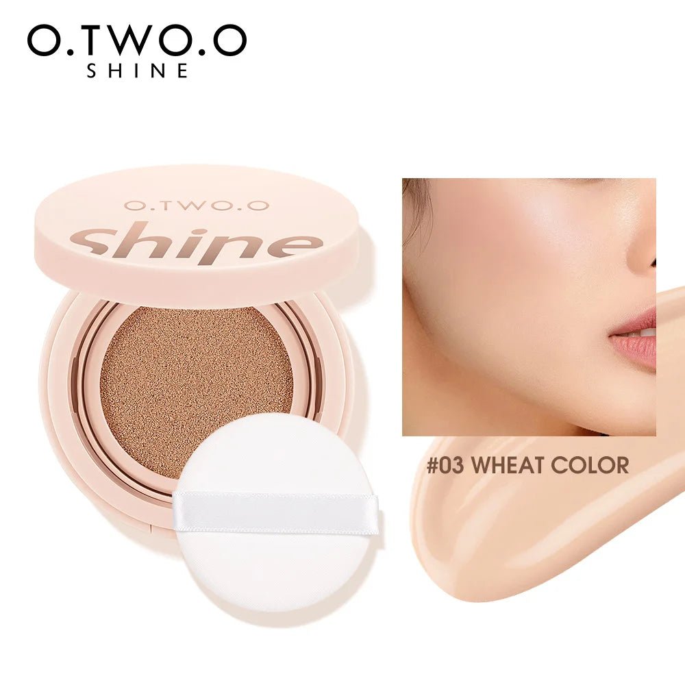 O.TWO.O Air Cushion Foundation — Full Coverage BB Cream, Breathable, Waterproof, Oil - Control | 3 Shades - Mzunye
