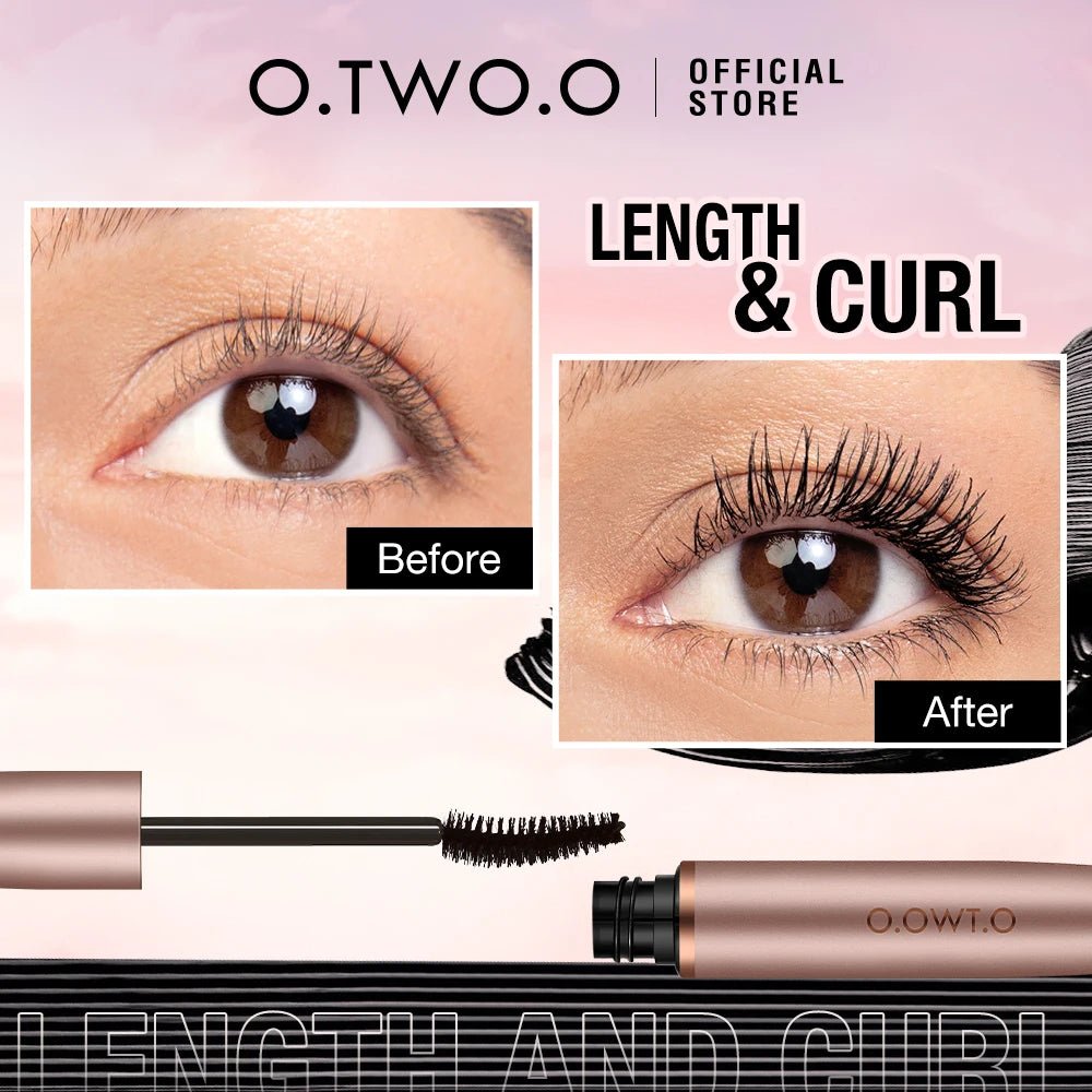 O.TWO.O Black Mascara — Lengthening, Volumising & Waterproof 4D Silk Fibre Lash Extension | Mzunye