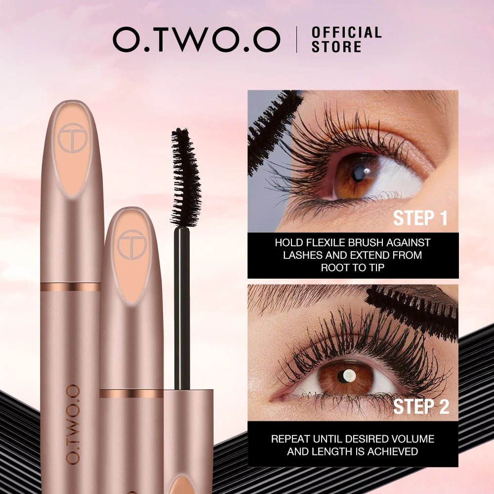 O.TWO.O Black Mascara — Lengthening, Volumising & Waterproof 4D Silk Fibre Lash Extension | Mzunye