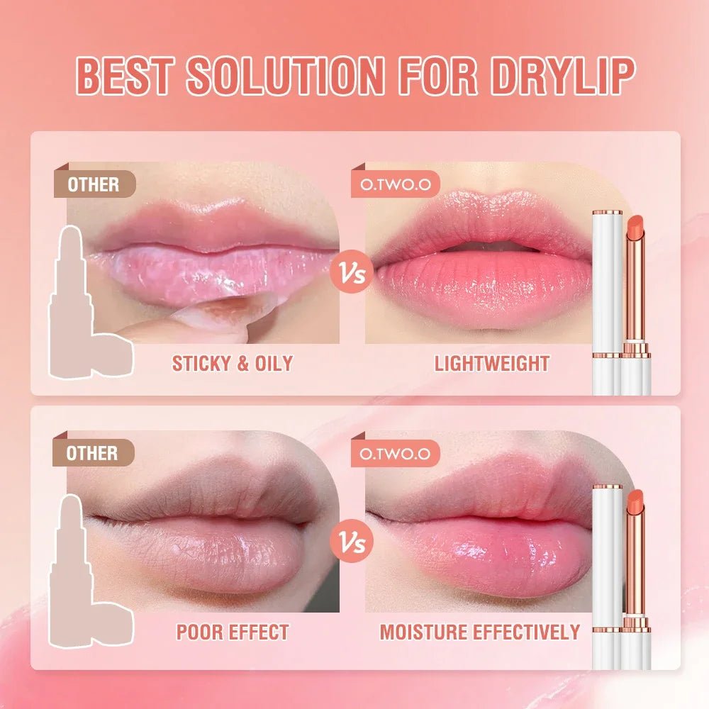 O.TWO.O Colour Changing Lip Balm — Moisturizing Beeswax Lip Gloss, Long - Lasting Tinted Lip Care | 4 Shades - Mzunye