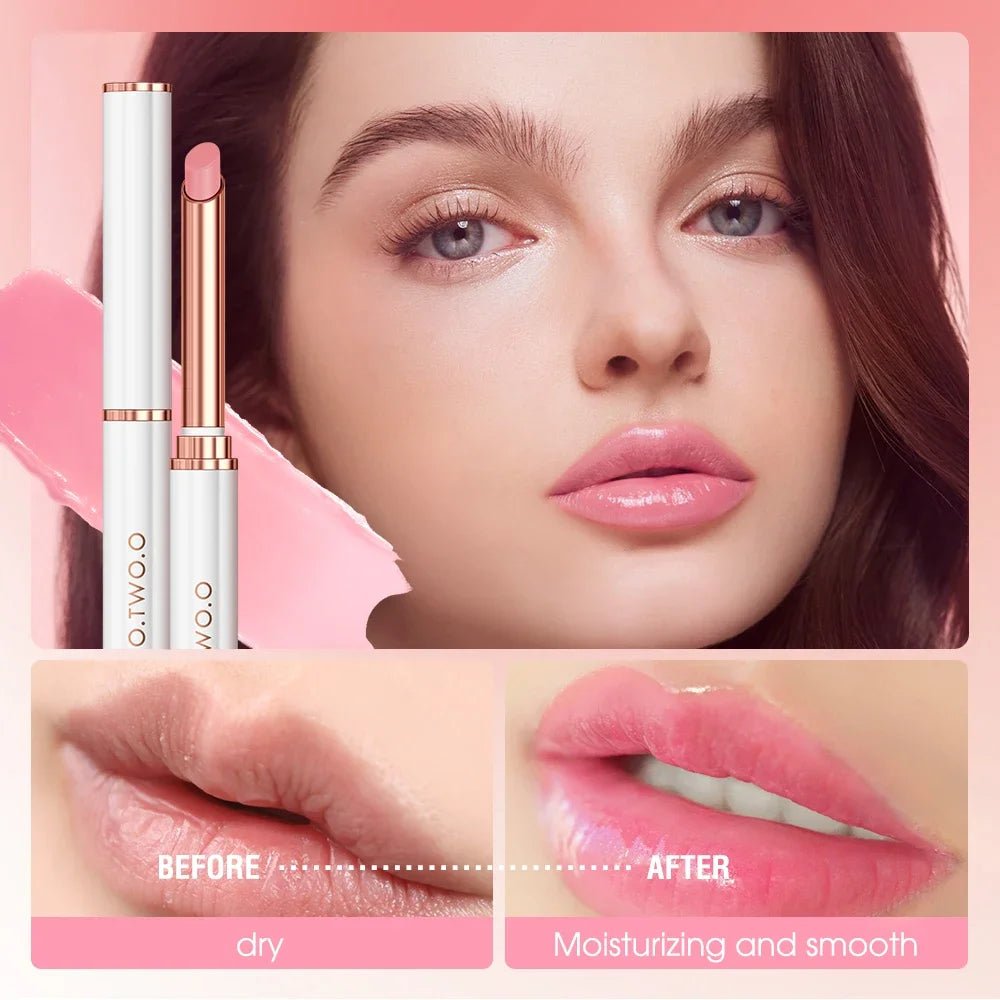 O.TWO.O Colour Changing Lip Balm — Moisturizing Beeswax Lip Gloss, Long - Lasting Tinted Lip Care | 4 Shades - Mzunye