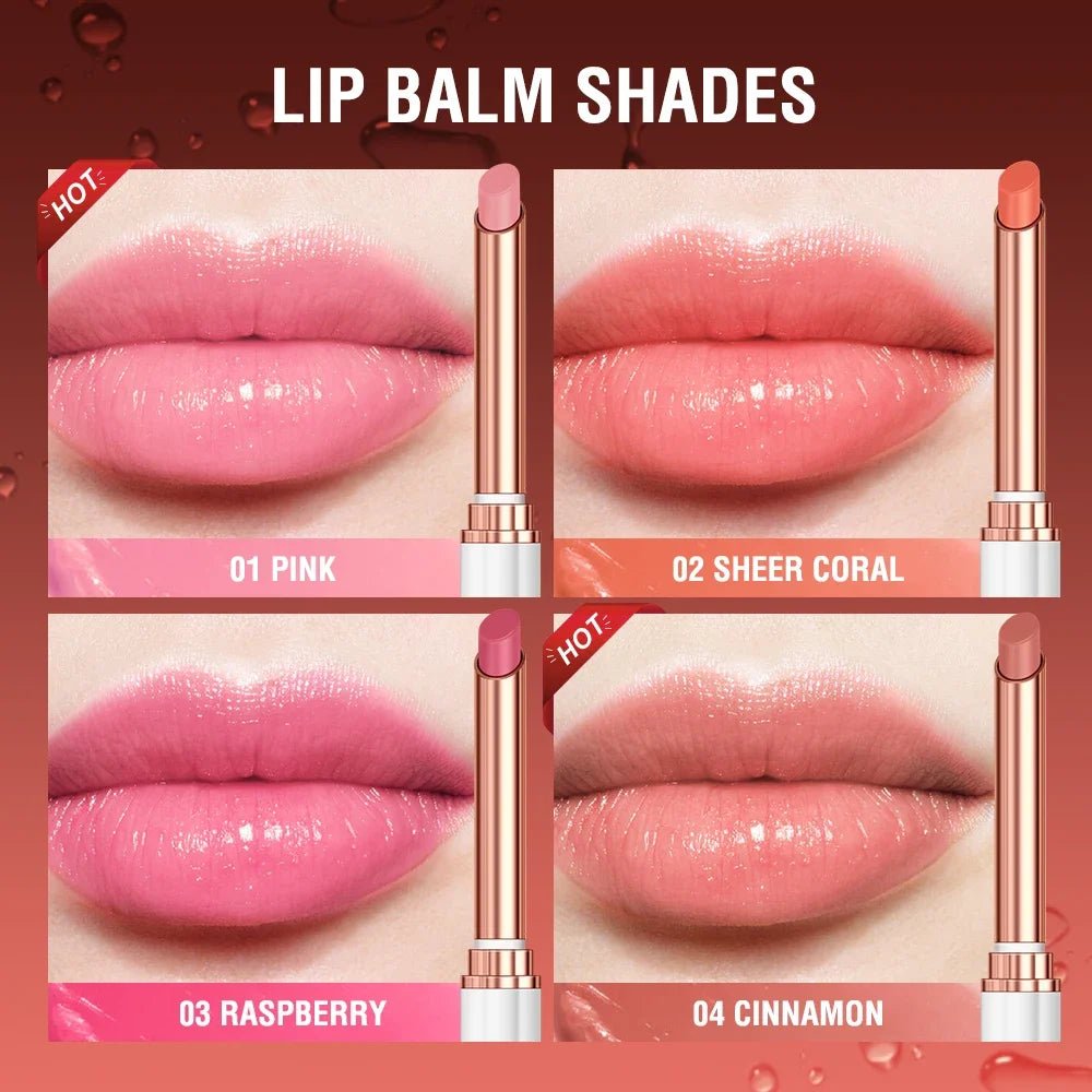 O.TWO.O Colour Changing Lip Balm — Moisturizing Beeswax Lip Gloss, Long - Lasting Tinted Lip Care | 4 Shades - Mzunye