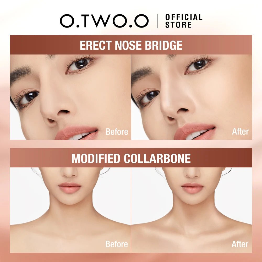 O.TWO.O Double - Ended Contour Stick — Highlight & Bronzer Pen, Waterproof Face Sculpting Makeup | 4 Shades - Mzunye