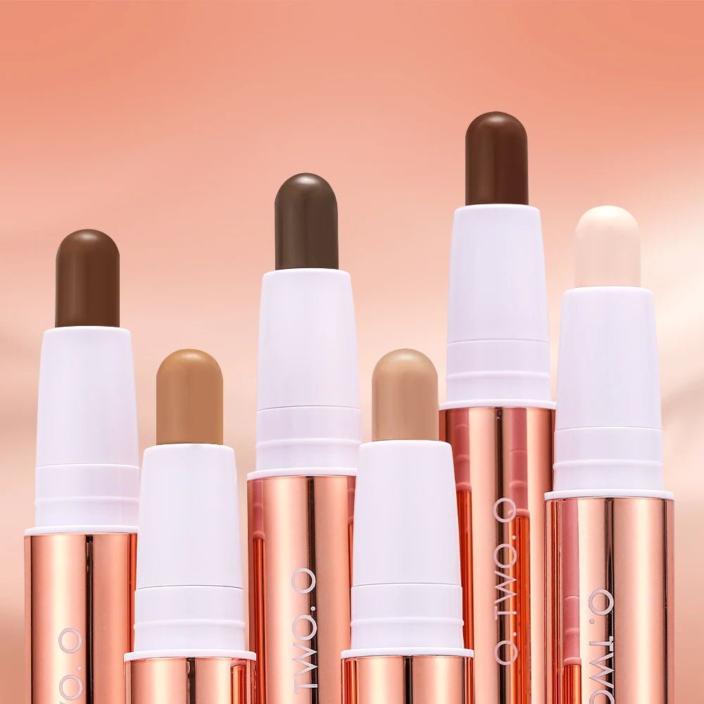 O.TWO.O Double - Ended Contour Stick — Highlight & Bronzer Pen, Waterproof Face Sculpting Makeup | 4 Shades - Mzunye