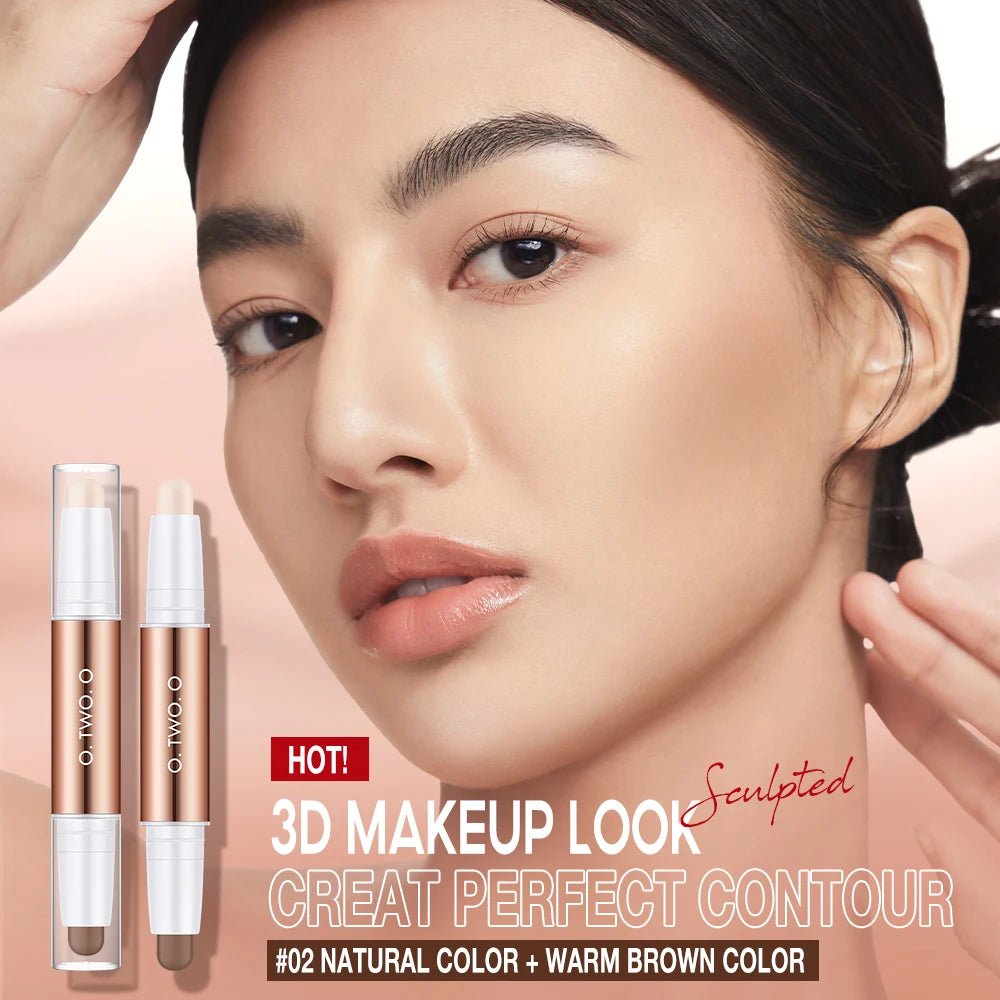 O.TWO.O Double - Ended Contour Stick — Highlight & Bronzer Pen, Waterproof Face Sculpting Makeup | 4 Shades - Mzunye