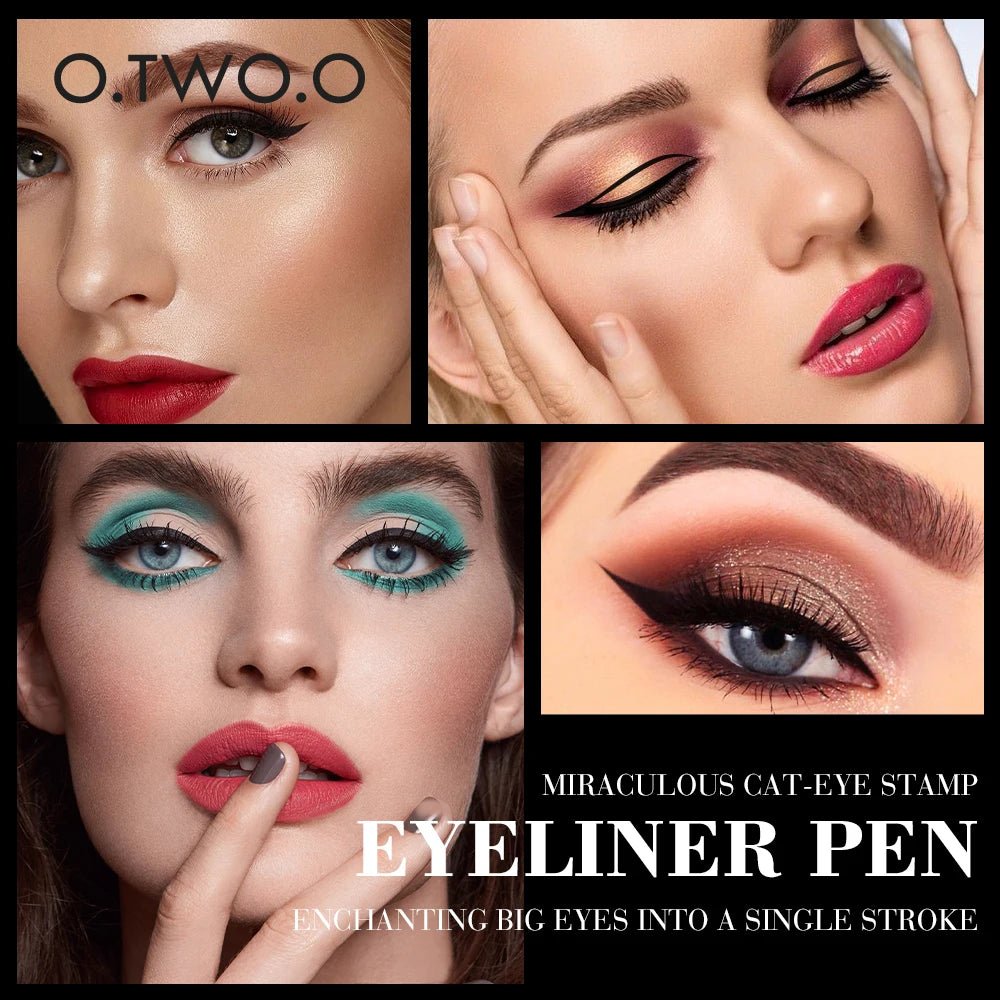 O.TWO.O Double - Ended Stamp Eyeliner Pen — Waterproof, Fast - Dry, Perfect Wing Every Time - Mzunye