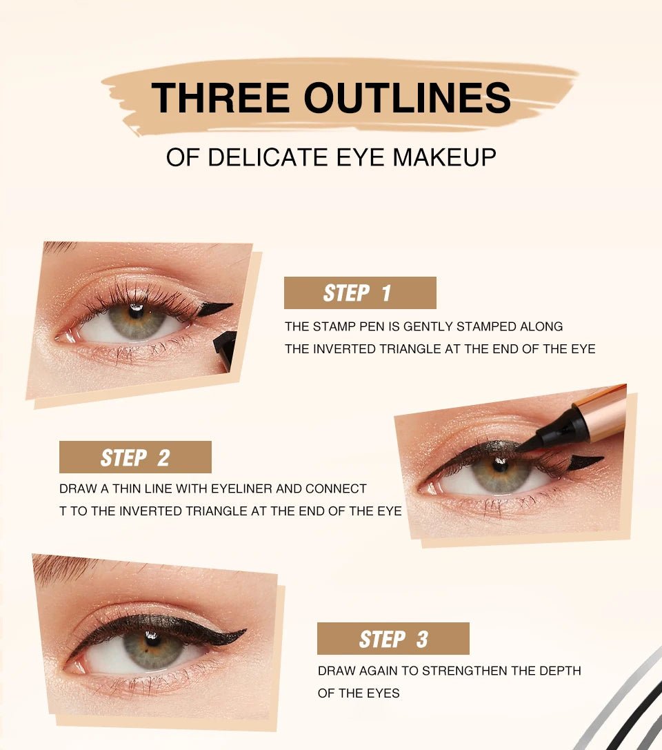O.TWO.O Double - Ended Stamp Eyeliner — Waterproof, Fast - Dry Liquid Liner Pen | Perfect Wing Every Time - Mzunye