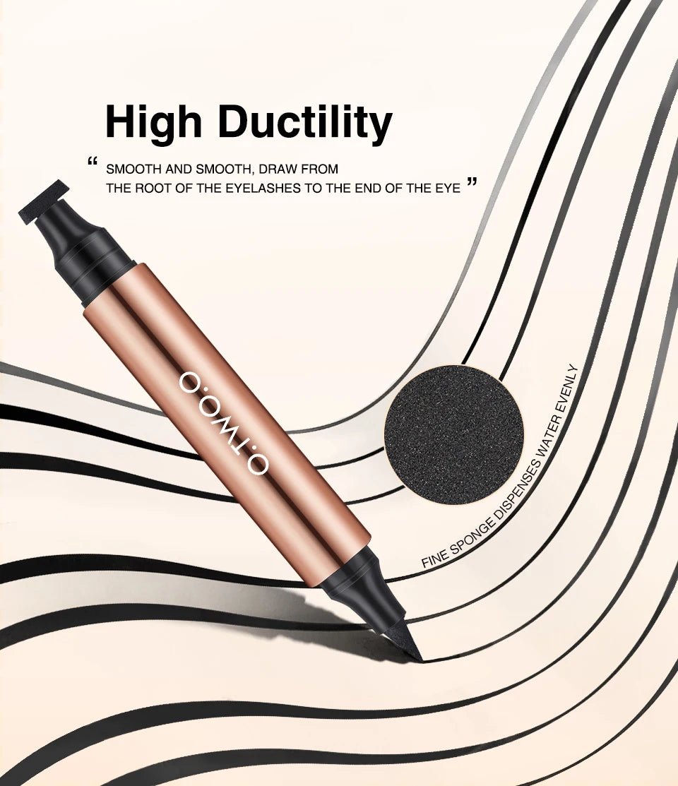 O.TWO.O Double - Ended Stamp Eyeliner — Waterproof, Fast - Dry Liquid Liner Pen | Perfect Wing Every Time - Mzunye