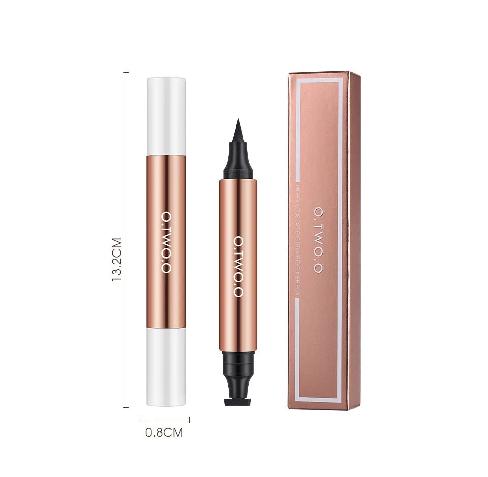 O.TWO.O Double - Ended Stamp Eyeliner — Waterproof, Fast - Dry Liquid Liner Pen | Perfect Wing Every Time - Mzunye