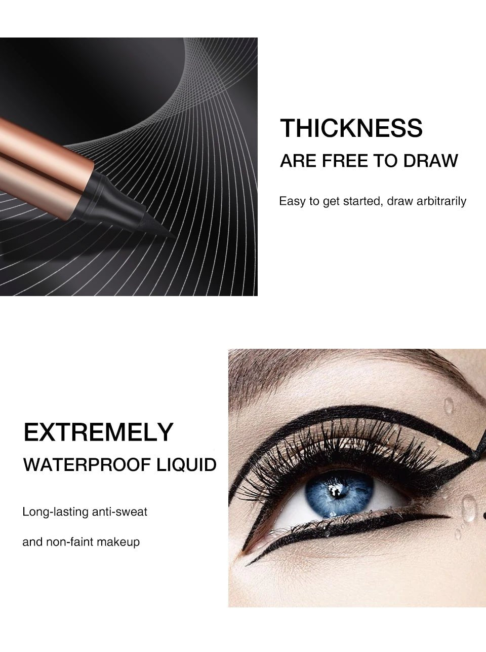 O.TWO.O Double - Ended Stamp Eyeliner — Waterproof, Fast - Dry Liquid Liner Pen | Perfect Wing Every Time - Mzunye