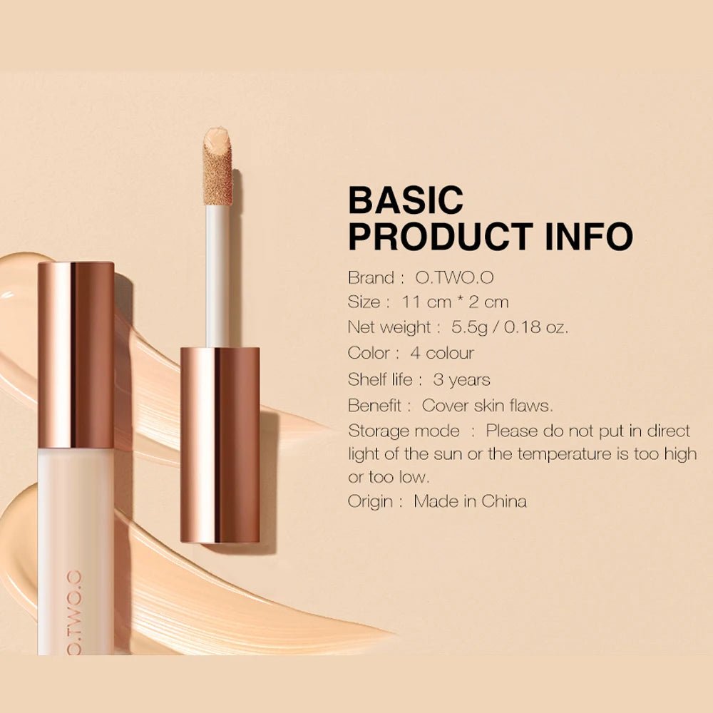 O.TWO.O Full Coverage Liquid Concealer — Waterproof, Long - Lasting, Dark Circle & Blemish Cover | 4 Shades - Mzunye