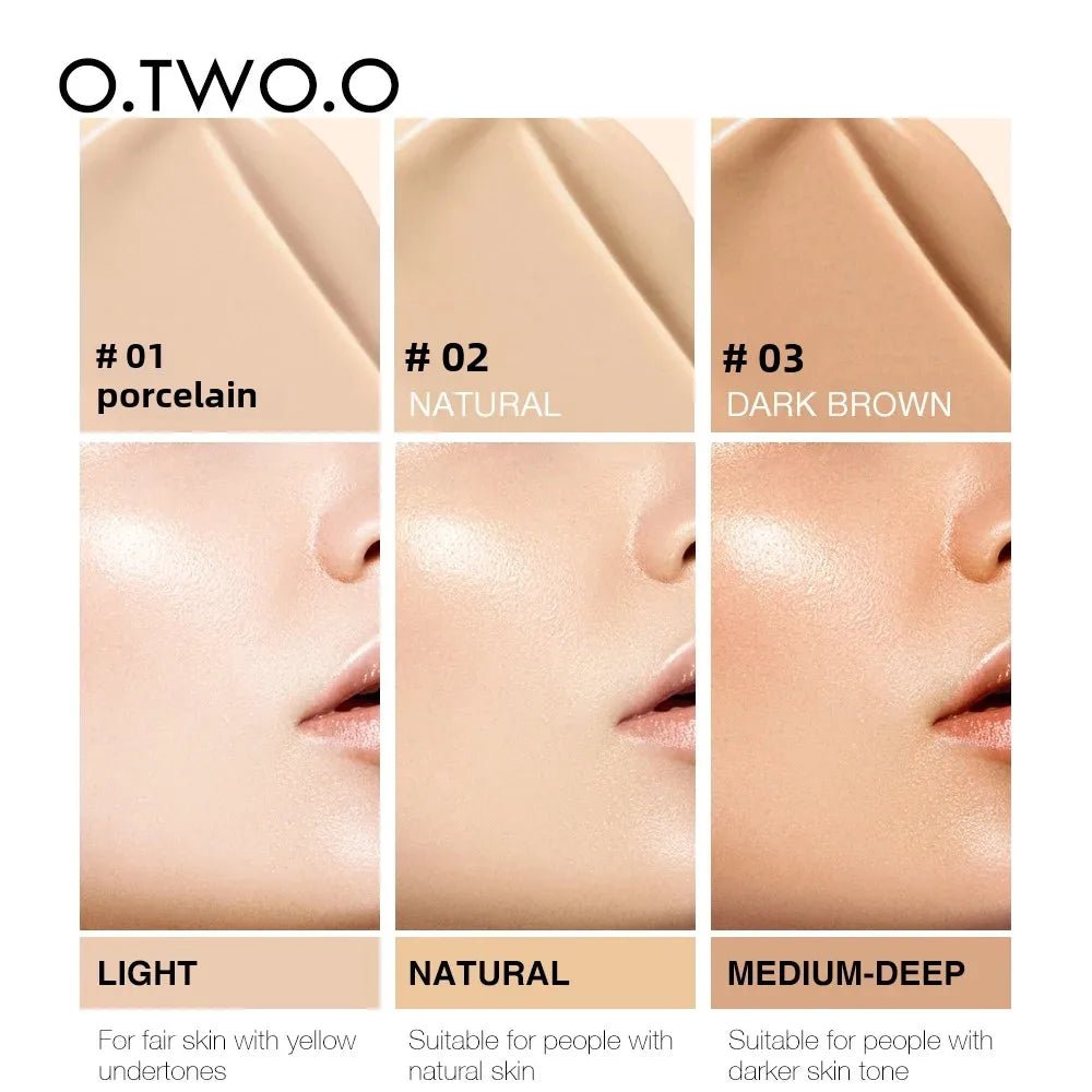 O.TWO.O Lightweight BB Cream Foundation — Oil - Free, Moisturizing, Waterproof, Long - Lasting | 3 Shades - Mzunye
