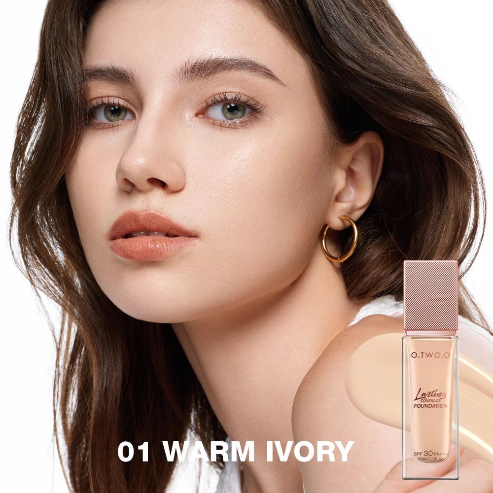 O.TWO.O Liquid Foundation — Full Coverage Matte Finish, Oil - Control, Waterproof, Long - Lasting — 6 Shades - Mzunye