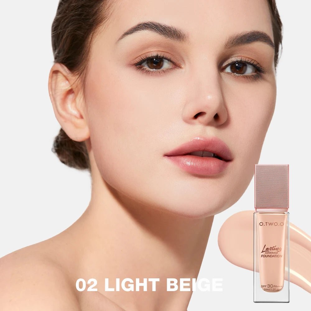 O.TWO.O Liquid Foundation — Full Coverage Matte Finish, Oil - Control, Waterproof, Long - Lasting — 6 Shades - Mzunye