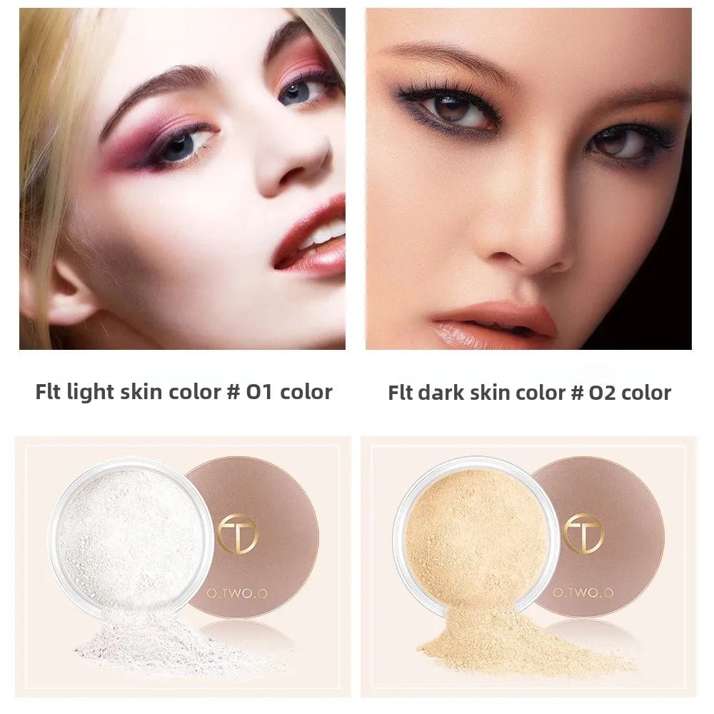O.TWO.O Loose Setting Powder — Matte Finish, Invisible Pores, Waterproof Long - Lasting Base Makeup | 2 Shades - Mzunye
