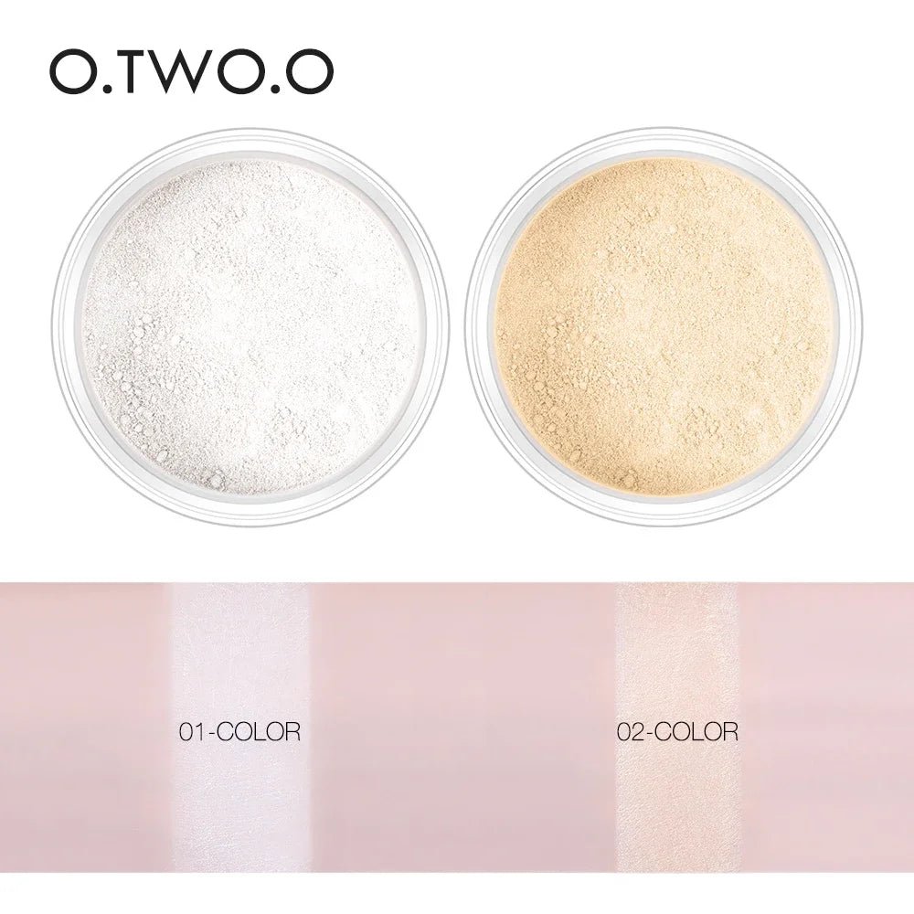 O.TWO.O Loose Setting Powder — Matte Finish, Invisible Pores, Waterproof Long - Lasting Base Makeup | 2 Shades - Mzunye