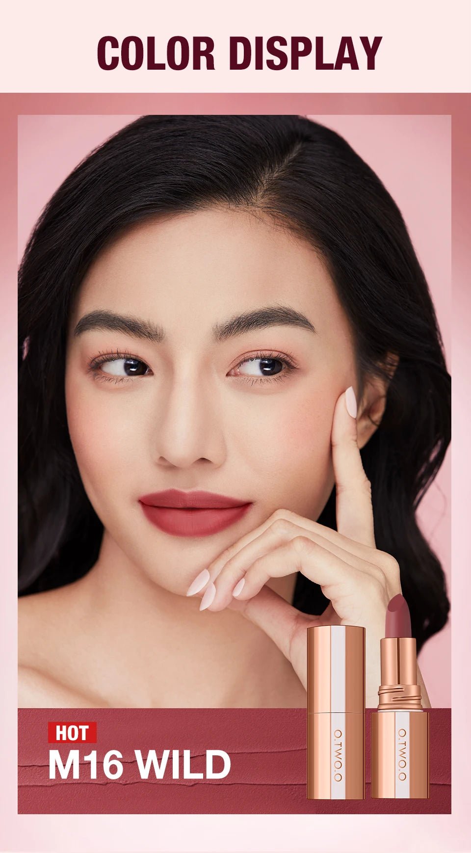 O.TWO.O Matte Velvet Lipstick — Long - Lasting Waterproof Smudge - Free High Pigment Lip Tint in 11 Shades - Mzunye