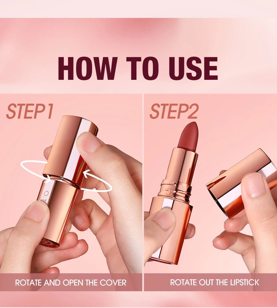 O.TWO.O Matte Velvet Lipstick — Long - Lasting Waterproof Smudge - Free High Pigment Lip Tint in 11 Shades - Mzunye