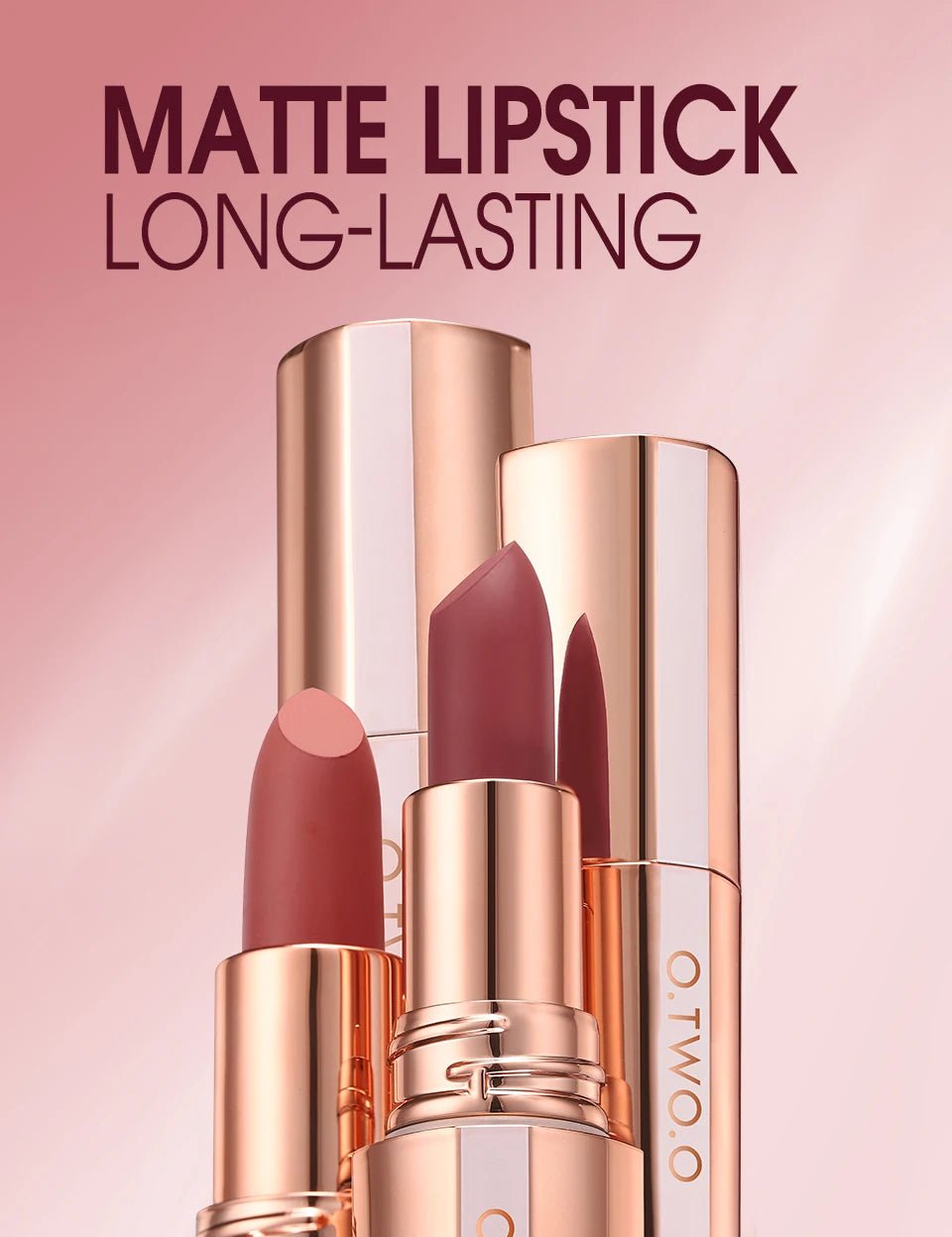 O.TWO.O Matte Velvet Lipstick — Long - Lasting Waterproof Smudge - Free High Pigment Lip Tint in 11 Shades - Mzunye