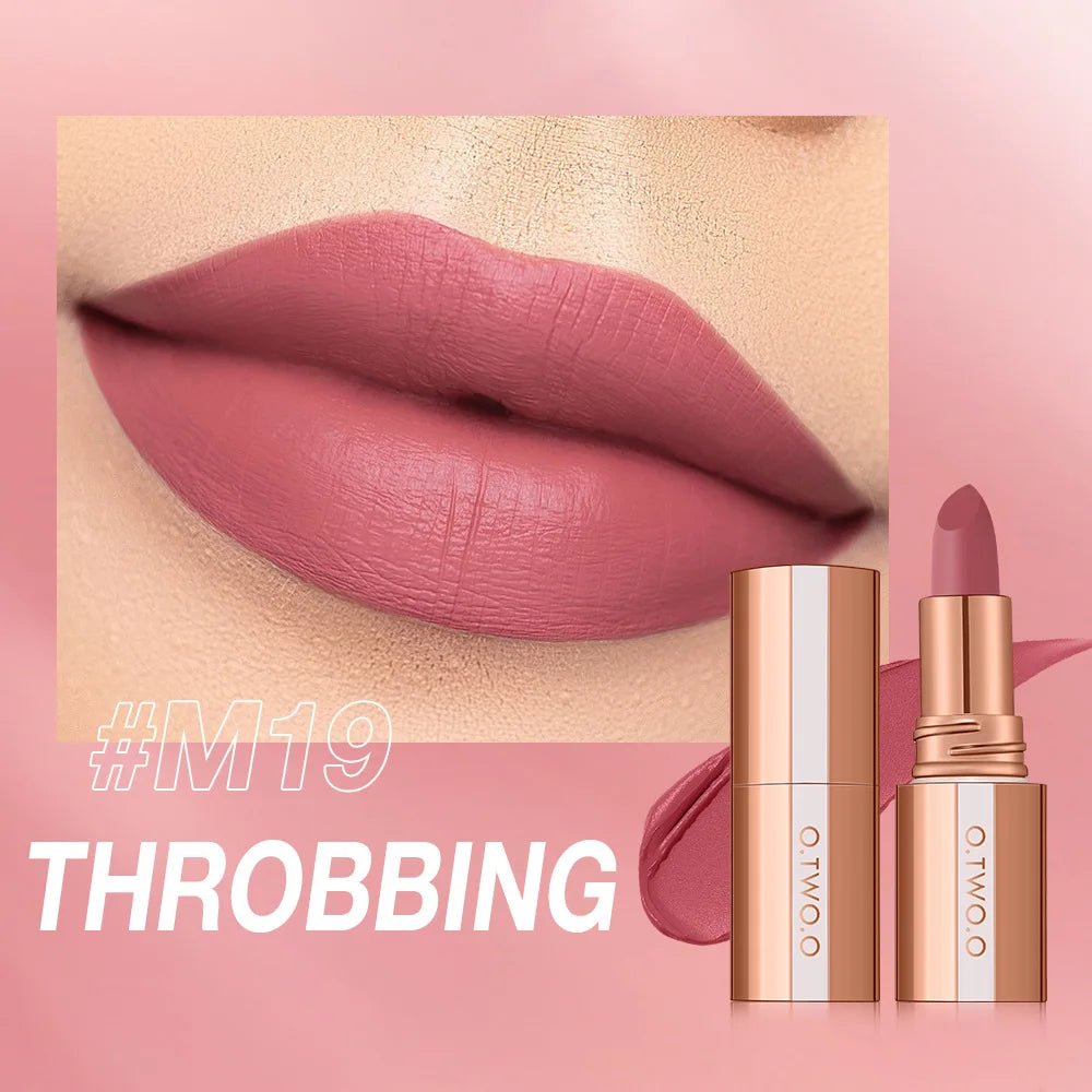 O.TWO.O Matte Velvet Lipstick — Long - Lasting Waterproof Smudge - Free High Pigment Lip Tint in 11 Shades - Mzunye