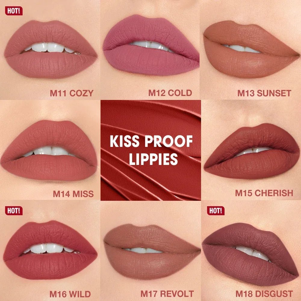 O.TWO.O Matte Velvet Lipstick — Long - Lasting Waterproof Smudge - Free High Pigment Lip Tint in 11 Shades - Mzunye