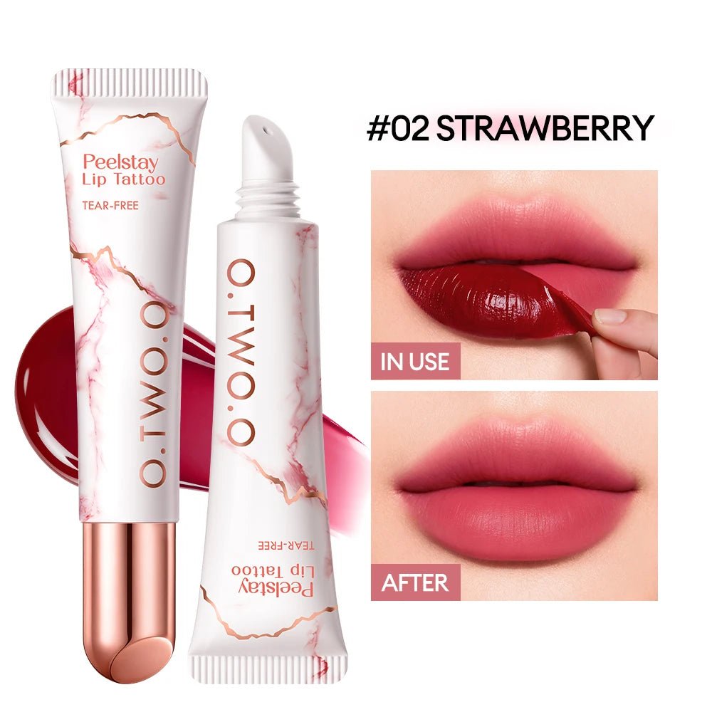 O.TWO.O Peel - Off Lip Stain — 48H Colour Lock Waterproof Lip Tint - Mzunye