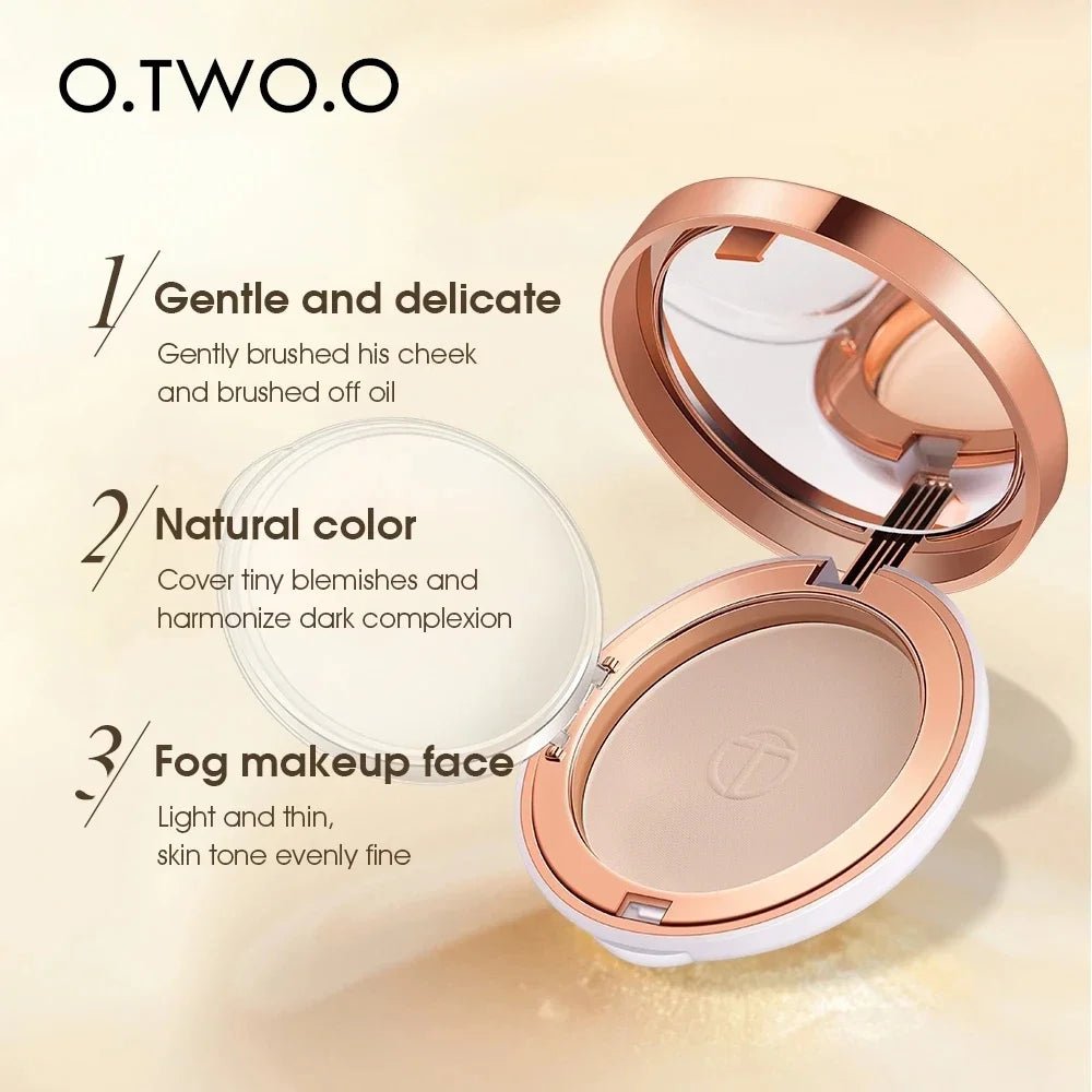 O.TWO.O Silk Pressed Setting Powder — Oil - Control, Waterproof, Long - Lasting Matte Finish | 3 Shades - Mzunye