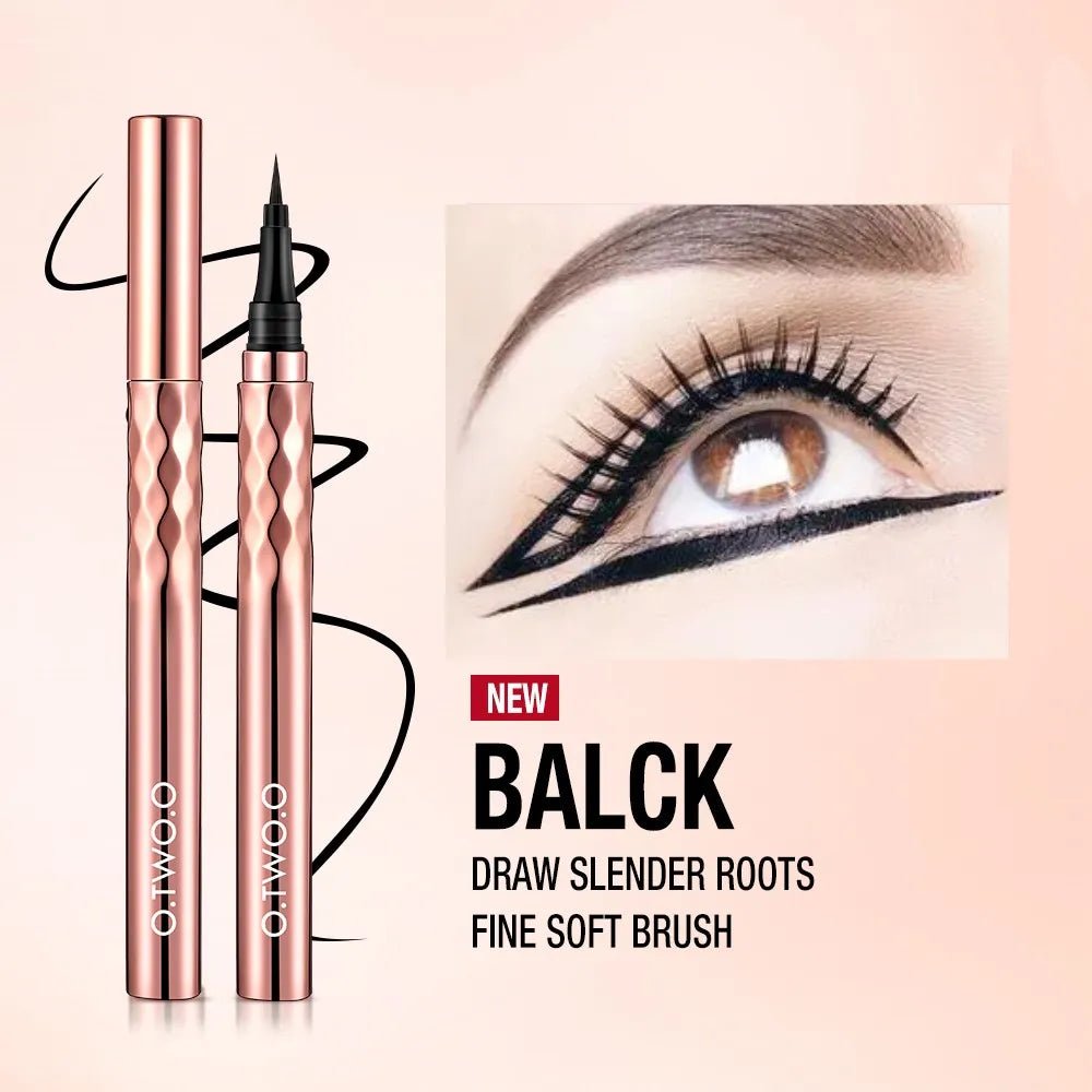 O.TWO.O Slim Black Liquid Eyeliner Pencil — Waterproof, Quick - Dry & Long - Lasting - Mzunye