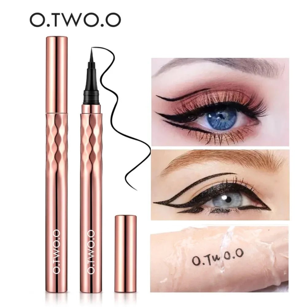 O.TWO.O Slim Black Liquid Eyeliner Pencil — Waterproof, Quick - Dry & Long - Lasting - Mzunye