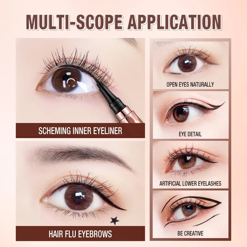 O.TWO.O Slim Black Liquid Eyeliner Pencil — Waterproof, Quick - Dry & Long - Lasting - Mzunye