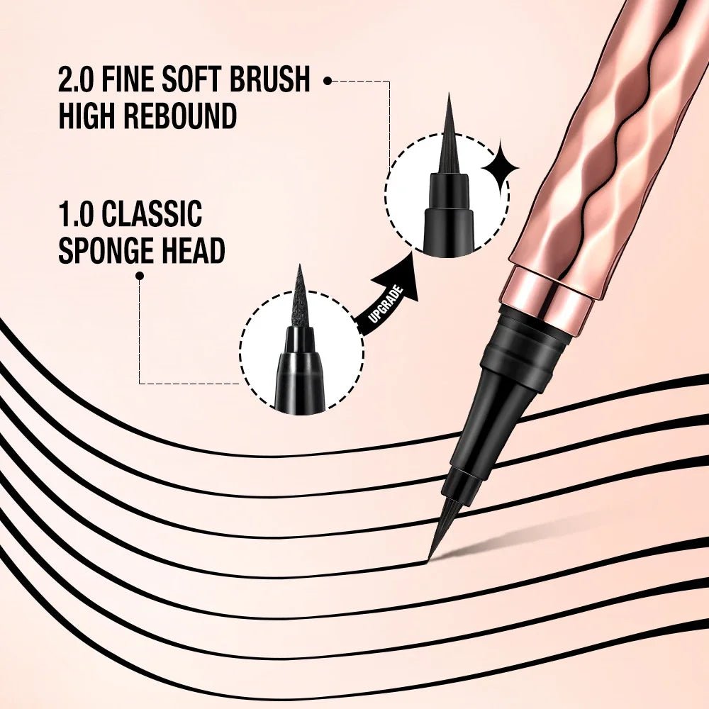 O.TWO.O Slim Black Liquid Eyeliner Pencil — Waterproof, Quick - Dry & Long - Lasting - Mzunye