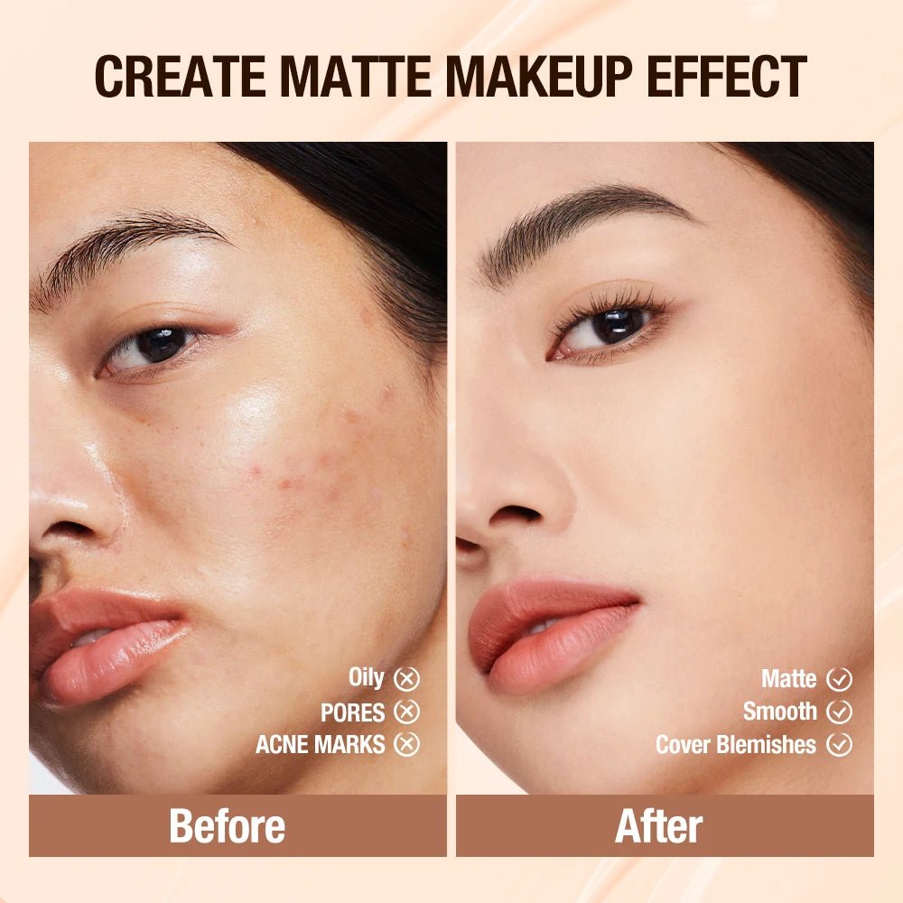 O.TWO.O SPF30 Liquid Foundation — High Coverage, Oil - Control, Waterproof Makeup Base Cream | 3 Shades - Mzunye